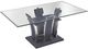 Furniture of America® Glenview I Glass Top Dining Table with Gray Base -0