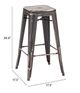 Zuo® Marius Antique Black Gold Set of 2 Bar Stool-2