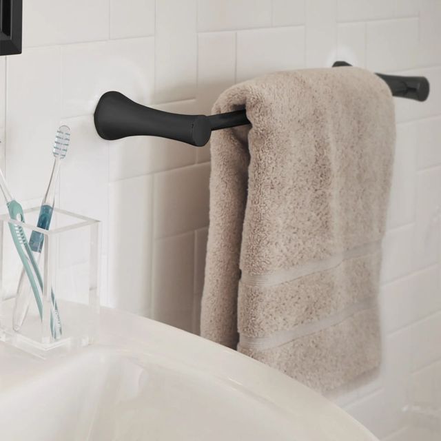 American Standard Transitional Matte Black 18" Towel Bar-2