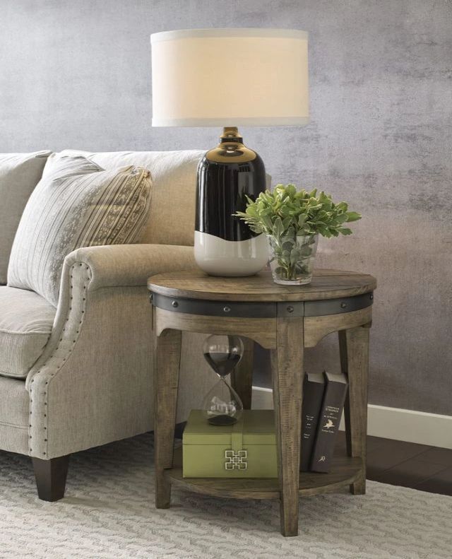 Kincaid® Plank Road Artisan's Stone Round End Table-2