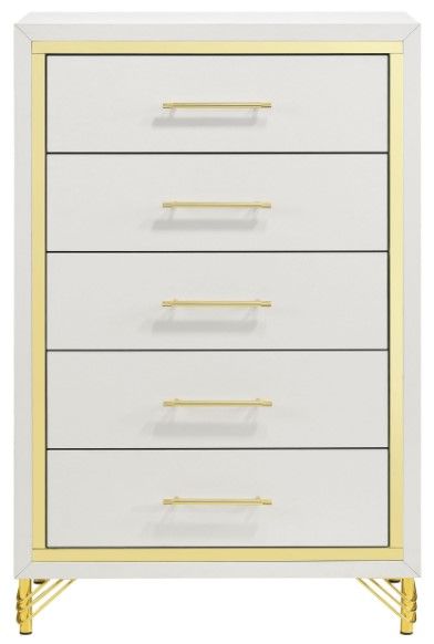 Coaster® Lucia White 5-Drawer Chest-1