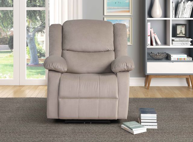 Milton Green Stars Light Brown Power Recliner Chair with Comfort Back-0