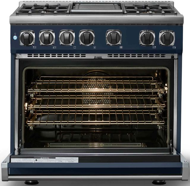 Viking® 7 Series 36" Slate Blue Pro Style Dual Fuel Range with 12" Reversible Griddle-1