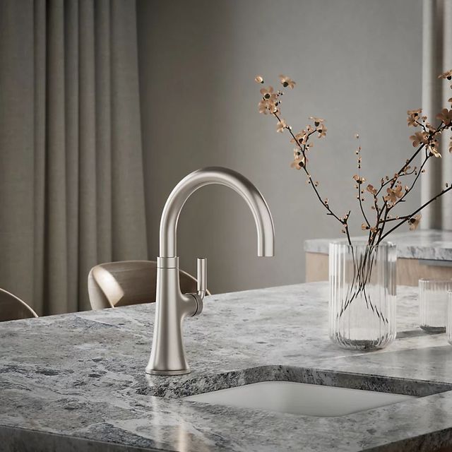 KOHLER® Tone® Vibrant Stainless Single-Handle Bar Sink Faucet-1
