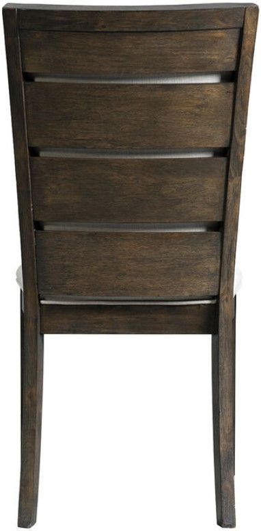 Elements International Grady 7-Piece Dark Walnut/Taupe Slat Back Dining Set-3