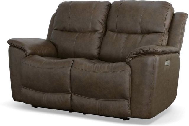 Flexsteel® Cade Brown Power Reclining Loveseat with Power Headrests and Lumbar-2