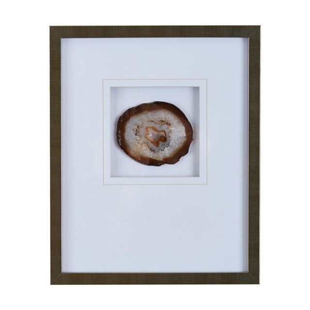 Olliix by Madison Park Natural Agate Natural 100% Real Stone Framed Graphic-0