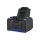 Duran Black Power Recliner With LED Lighting-0