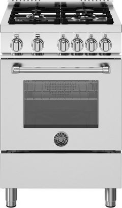 Bertazzoni Master Series 24" Fingerprint Resistant Stainless Steel Pro Style Gas Range