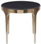 Universal Explore Home™ New Modern Scarlet Black End Table with Antique Champagne Base-2