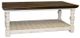 Million Dollar Rustic Cottage Rustic Brown Cocktail Table with White Base-0