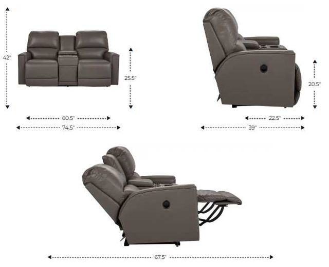 La-Z-Boy® Cade Pebble Manual Reclining Loveseat with Console-2
