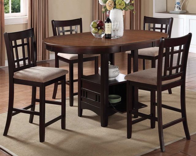 Coaster® Lavon 5-Piece Brown Counter Height Dining Table Set-0