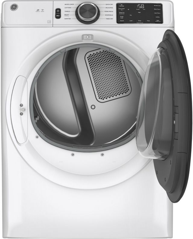 GE® 7.8 Cu. Ft. White Smart Front Load Gas Dryer-2