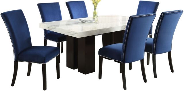 Steve Silver Co. Camila 7-Piece Blue/Ebony/White Dining Set-0