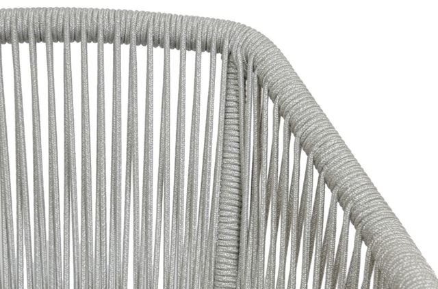 Sunset West Miami Silver Gray Aluminum/Olefin Rope Outdoor Dining Arm Chair with Echo Ash Cushion-3