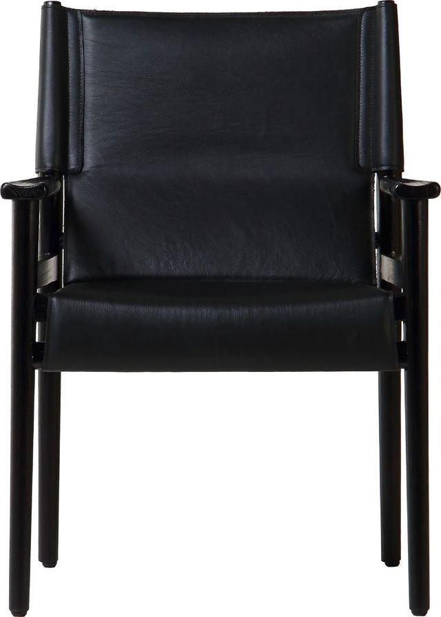 Moe's Home Collection Remy Black Leather Arm Chair-1