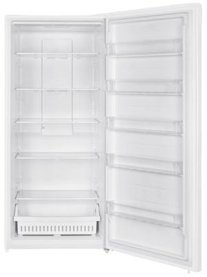 Front view of the opened Element® 21.2 Cu. Ft. White Upright Freezer