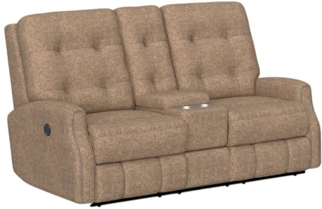 Flexsteel® Customizable Devon Fabric Power Reclining Loveseat with Console-2
