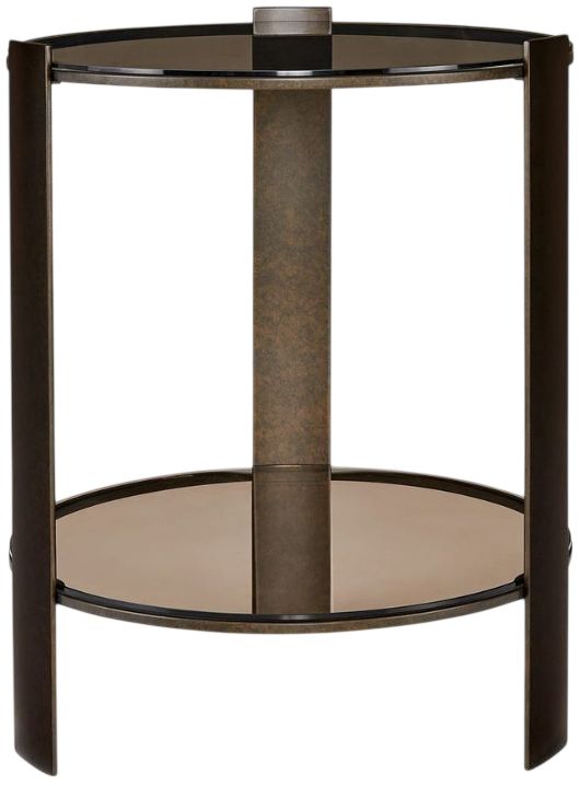 Uttermost® Hanson Bronze and Dark Glass Side Table-4