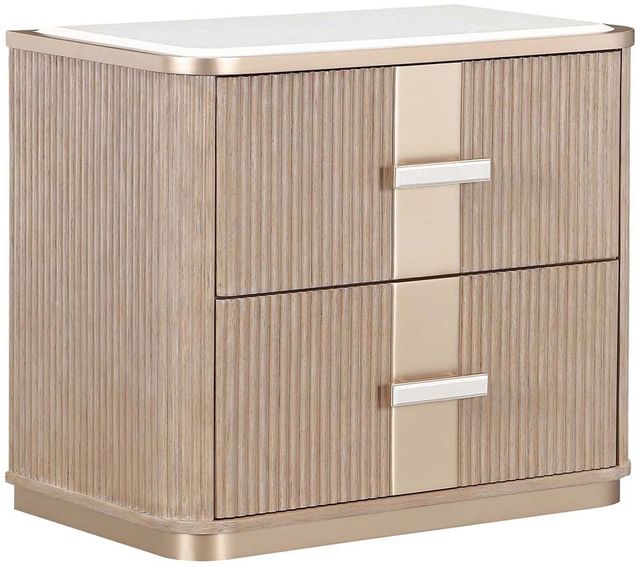 Michael Amini® West Kensington Sea Salt Caramel 2-Drawer Nightstand-0