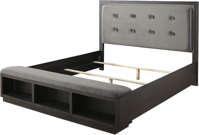 Signature Design by Ashley® Hyndell Dark Brown King Upholstered Storage Bed-1
