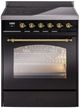 Ilve® Nostalgie II Series 30" Glossy Black Pro Style Induction Range-0