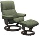 Stressless® by Ekornes® Customizable Mayfair Small Manual Recliner and Ottoman with Classic Base-0