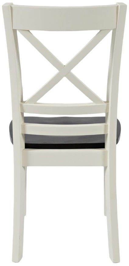 Jofran Inc. Asbury Park Autumn Brown/White X-Back Dining Side Chair-3