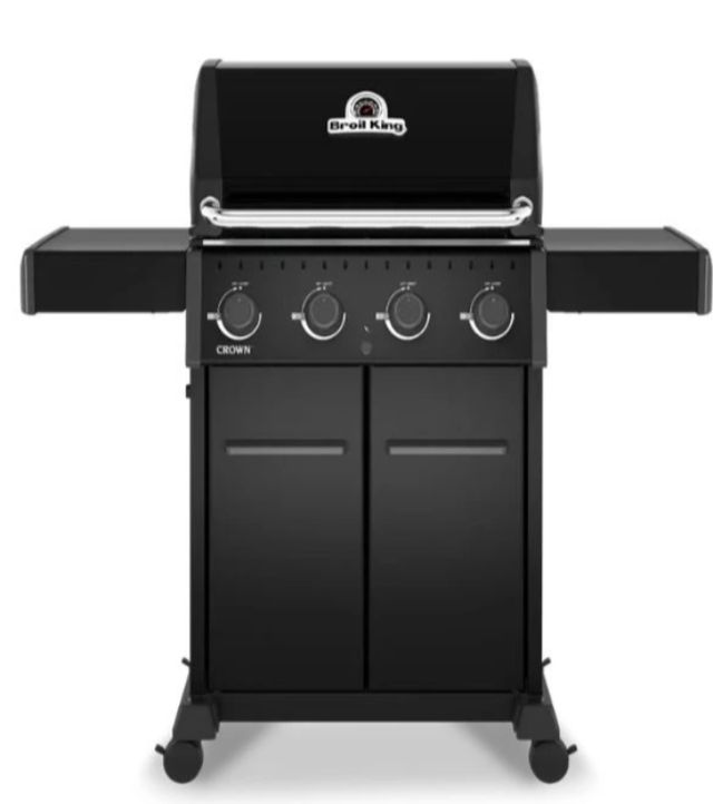 Broil King® Crown™ 420 Shadow 4-Burner Black Freestanding Natural Gas Grill-0