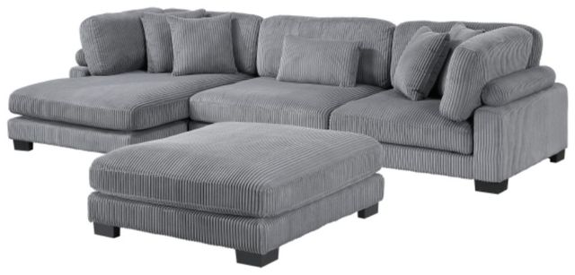 Homelegance® Traverse 4-Piece Gray Modular Sectional with Reversible Chaise and Ottoman-2