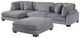 Homelegance® Traverse 4-Piece Gray Modular Sectional with Reversible Chaise and Ottoman-2