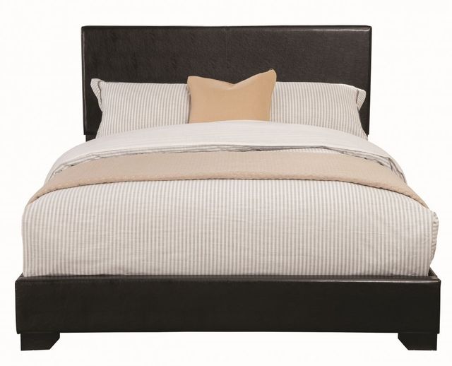 Coaster® Conner Dark Brown Queen Upholstered Bed-1