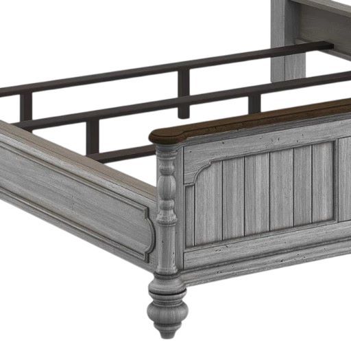 Flexsteel® Plymouth® Distressed Graywash California King Panel Bed-3