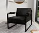 International Furniture Direct Galena Black/Blacksmithing Matte Brown Arm Chair-1