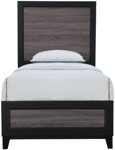 Global Furniture USA Lisbon 4-Piece Black/Dark Gray Twin Panel Bedroom Set-2