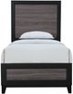 Global Furniture USA Lisbon 4-Piece Black/Dark Gray Twin Panel Bedroom Set-2