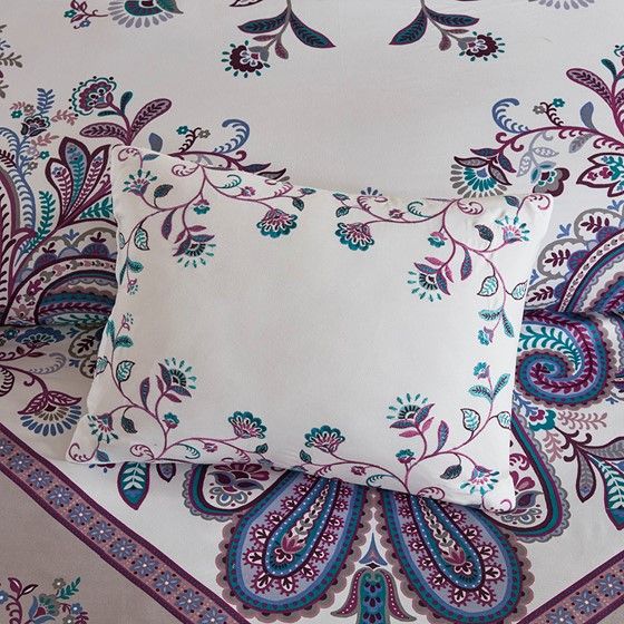 Olliix by Intelligent Design Tulay Purple Twin XL Complete Bed and Sheet Set-4