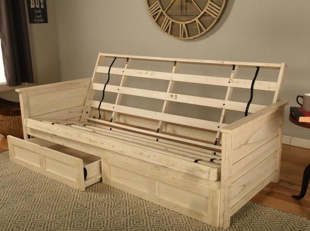 Kodiak Furniture Lexington Takara Rain/Weathered White Full Full Storage Futon with Mattress -3