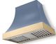 La Cornue CornuFé Cascade 44" Provence Blue Wall Mounted Range Hood with Polished Brass Trim-0
