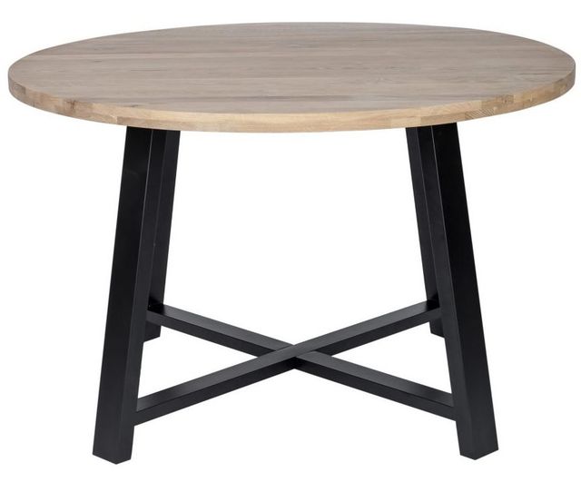 Moe's Home Collection Mila Brown Round Dinning Table with Black Metal Legs-0