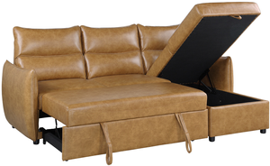 Homelegance Delara 2-Piece Brown Sleeper Sectional