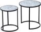 A & B Home 2-Piece Blue and White Nesting Tables with Black Metal Base -0
