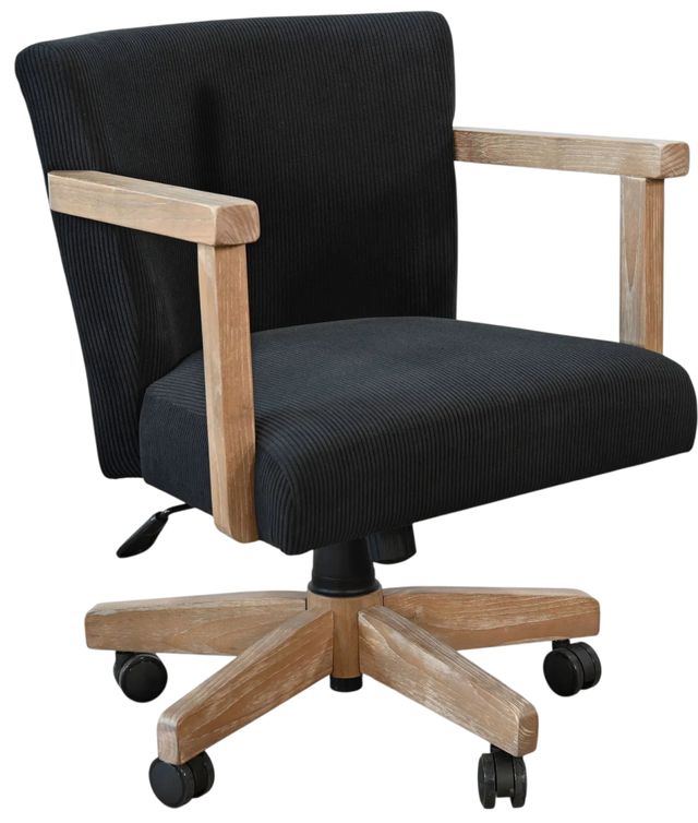 Sunny Designs™ Gibson Black Corduroy/Oak Grove Game Chair-0