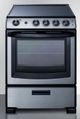 Summit® White Pearl Series 24" Black with Stainless Steel Slide-In Electric Range-0