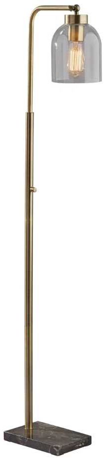 Adesso® Bristol Antique Brass/Brown Floor Lamp-0