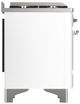 Ilve® Majestic III 48" White Pro Style Dual Fuel Natural Gas Range with Griddle and Chrome Trim-4
