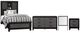 Global Furniture USA Lisbon 4-Piece Black/Gray 84" Twin Bedroom Set-0