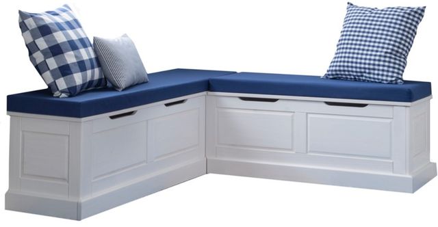 Linon Norah 2-Piece Navy/White Nook with Cushion Set-0