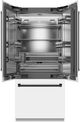 ZLINE Autograph Edition 36" 19.6 Cu. Ft. White Matte Built-In French Door Refrigerator with Matte Black Accents-1